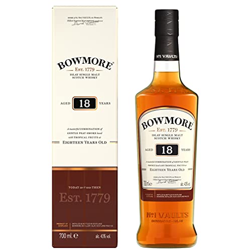 Bowmore Whiskey 18 Year Old Single Malt Scotch Whisky, 70cl