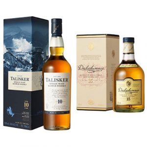 Talisker 10 Year Old Single Malt Scotch Whisky and Dalwhinnie 15 Year Old Whisky, 2 x 700ml
